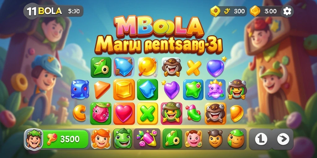 Tampilan menarik dari gameplay <strong>Match-3</strong> di 11BOLA.