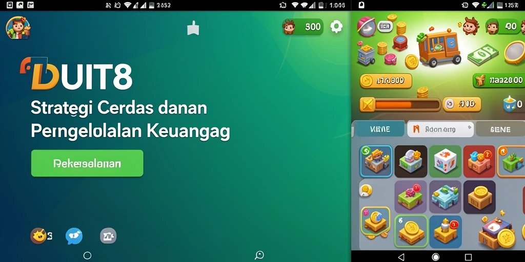 Tampilan gameplay menarik dalam game strategi keuangan.