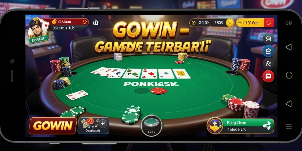 Tampilan apik gameplay poker dalam GOWIN yang seru dan menantang.