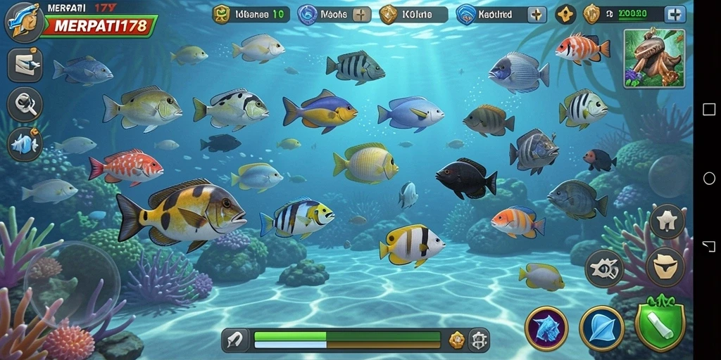 Tampilan menarik dari gameplay Tembak Ikan MERPATI178.