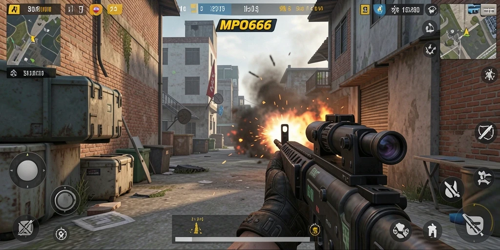 Tampilan gameplay MPO666 yang menegangkan dan penuh aksi.