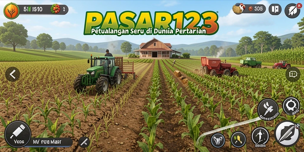 Gameplay PASAR123 menampilkan aktivitas bertani yang menarik.