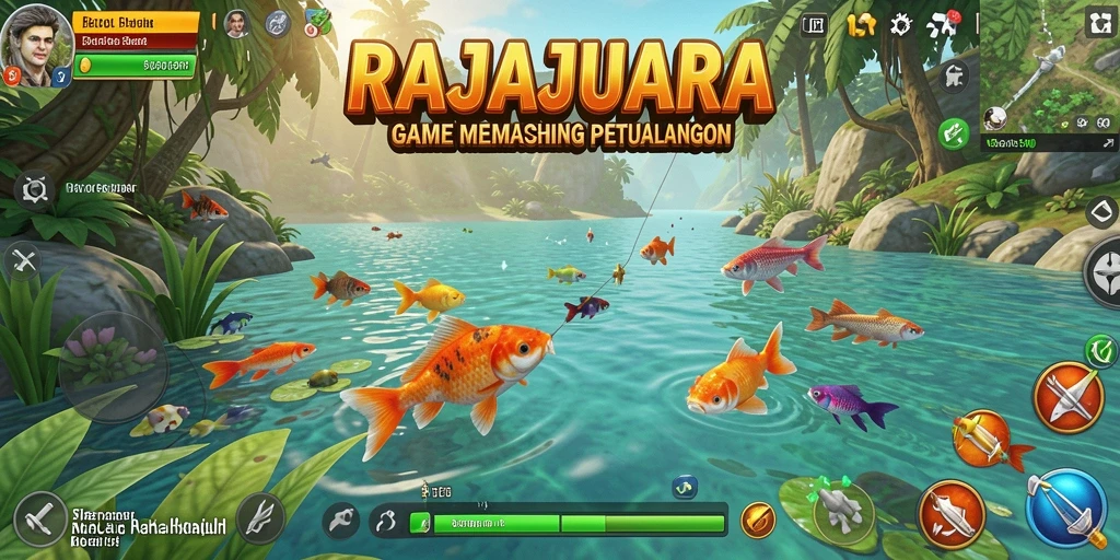 Tampilkan gameplay seru menangkap ikan di RAJAJUARA.