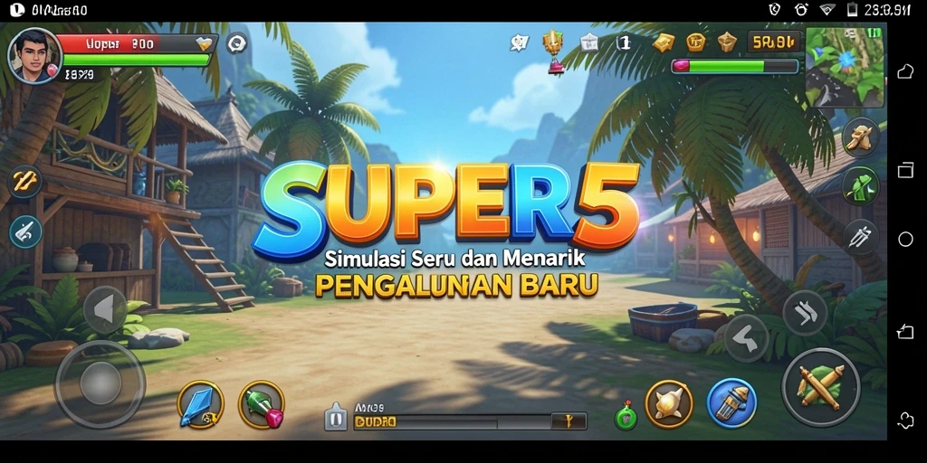 Tampilan gameplay SUPER5 yang menarik dan interaktif.