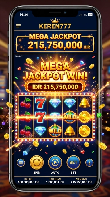 Tampilan utama aplikasi keren777 yang menarik dan mudah dinavigasi.